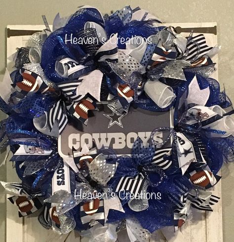 Dallas Cowboys Wreath | Etsy Dallas Cowboys Wreath, Starfish Wreath, Cowboys Wreath, Silver Wreath, Sports Wreaths, Football Wreath, Dallas Cowboy, Sport Craft, Outdoor Wreaths