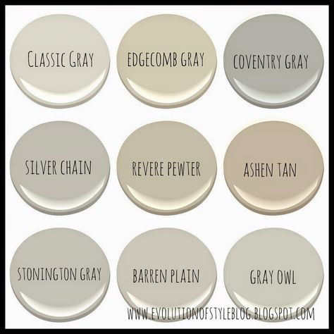 Evolution of Style: Benjamin Moore's Best Selling Grays Coventry Gray, Spec House, Benjamin Moore Gray, Interior Paint Colors Schemes, Living Colors, Revere Pewter, Neutral Paint Colors, Grey Paint, Benjamin Moore Paint