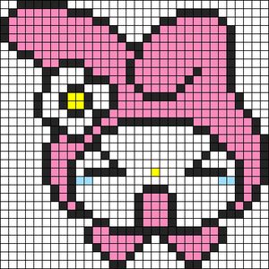 Alpha pattern #5114 | BraceletBook Kawaii Flower, Pola Kotak, Easy Perler Bead Patterns, Karakter Sanrio, Graph Crochet, Easy Pixel Art, Pixel Art Templates, Pixel Drawing, Pixel Crochet