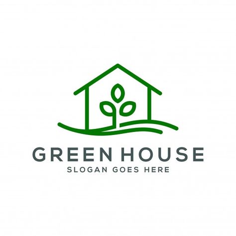 Green house logo template Premium Vector | Premium Vector #Freepik #vector #logo #house #summer #building Eco Pods, Logo House, Food Photography Background, Logos Vintage, House Logo Design, House Logo, Minimal Home, House Vector, Eco House