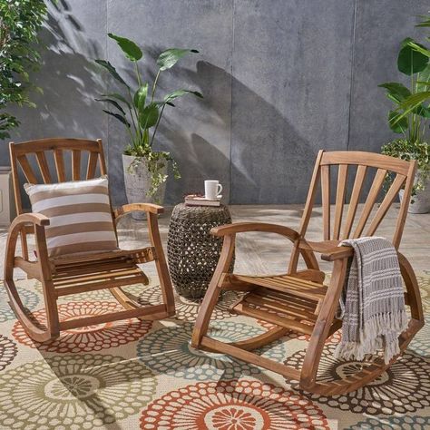 Color	Teak Finish
Material	Wood
Product Dimensions	41.75"D x 24.75"W x 39.5"H
Item Weight	28.66 Pounds Reclining Rocking Chair, Teak Rocking Chair, Porch Chairs, Rocking Chair Porch, Wood Rocking Chair, Rocking Chair Set, Solid Wood Chairs, Porch Furniture, Patio Rocking Chairs