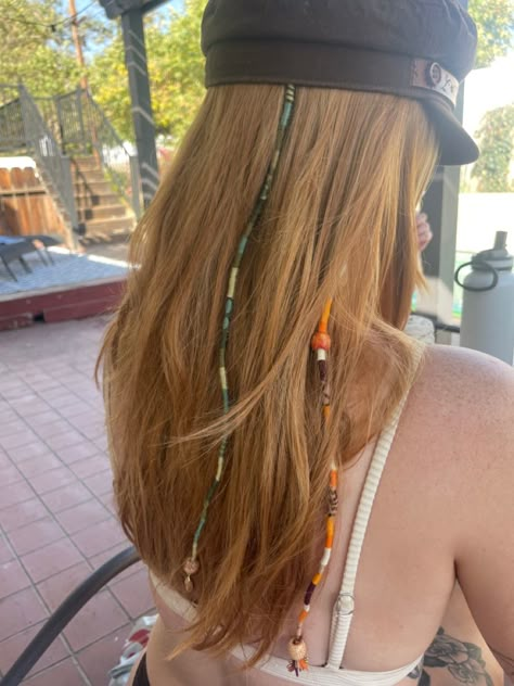 Greens and neutrals. Hair wraps for summer pops of color. Added charms and beads for a hippie look Summer Hair Braids With Beads, Hair Wrap Blond Hair, Hair Wrap Charms, Hair Wraps With Beads, Hair Wrap Ideas Summer, Hair Wrap Colors Ideas, Blue Hair Wrap, Hair Wraps Short Hair, Summer Hair Wraps