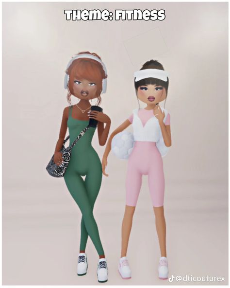 Dress To Impress Gymnastics, Gym Dress To Impress, Cute Backpacks For School, Duo Dress, Gym Dress, Clothing Templates, Dti Ideas, Dti Fits, Aesthetic Roblox Royale High Outfits