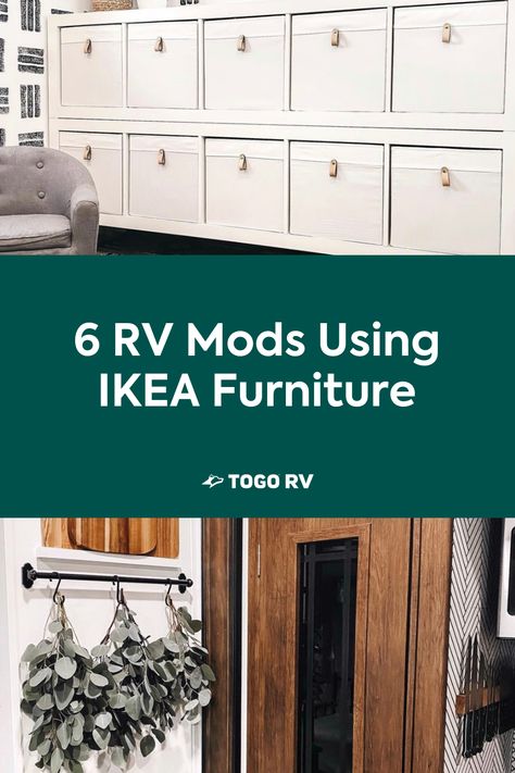 Up your decor game without adding extra weight or expense with these IKEA RV remodel hacks. Ikea For Campers, Rv Ikea Storage, Adding Storage To Camper, Ikea Hacks For Rv Living, Ikea Travel Trailer Hacks, Ikea Rv Ideas Travel Trailers, Rv Dresser Ideas, Rv Mudroom, Ikea Caravan Hacks