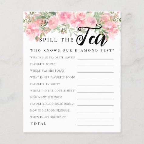 Elegant Bohemian Floral Bridal Shower Foil Invitation #zazzle #weddinginvitations #birthdayinvitations #babyshowerinvitations #zazzleinvitations #monogram #businesscards #graduation #homedecor Bridgerton Theme, Tea Bridal Shower, Pink Floral Watercolor, Budget Bride, Spill The Tea, Bridal Bingo, Bridal Shower Inspiration, Bridal Shower Tea, Bridal Shower Game