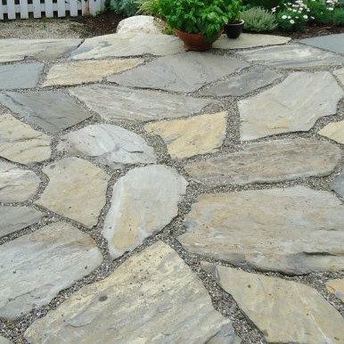 Hardscapes - Farmhouse - Patio - Other - by Acadia Landscape + Design | Houzz Flagstone Patio Design, Flagstone Pavers, Flagstone Walkway, Patio Pictures, Farmhouse Patio, Landscape Rock, Rustic Backyard, Walkways Paths, Stone Landscaping