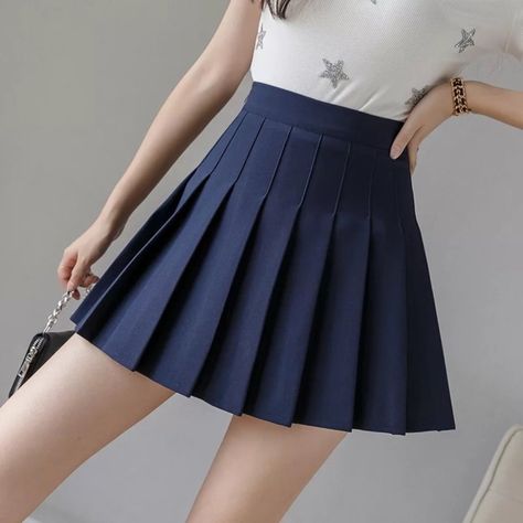 Blue pleated skirt