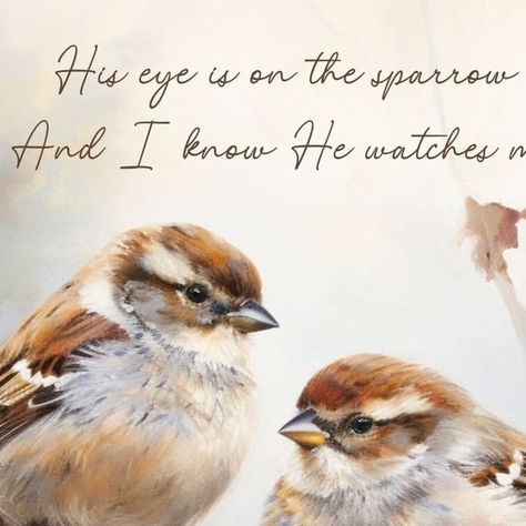 His Eye Is On The Sparrow, Baby Sparrow, Cute Simple Tattoos, Sparrows, Second Baby, Little Birds, Christian Inspiration, Simple Tattoos, Beautiful Artwork