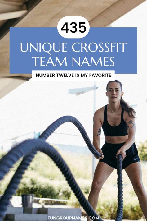 435 Unique CrossFit Team Names Cotton Workout Tops With Team Name, Fitness Group Names, Crossfit Team Names, Team Of 3 Wod Crossfit, Teams Of 3 Crossfit Wods, Fantasy Faction, Muscle Up, Creative Names, Belly Laughs