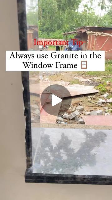 Posh Dwellings | Nancy Harlalka on Instagram: "Granite for the window frame :- 

Durability and Longevity ~Granite is known for its durability and longevity, and this attribute reflects in the door and window frames made out of granite as well. 

No Maintenance ~It requires absolutely Zero Maintenance.

No Scratches ~The sturdy material provides stiff resistance against scratches, heat and chemicals, and lasts long despite exposure to adverse circumstances.
.
.
.
[Granite Window, Window Frame, Construction, Civil Work, Architecture, Architect, Interior designer, Interior Designing, Interior hacks, Interior Inspiration, Renovation ]
[#interiordesign #architecture #granite #windowframe #inspiration #thingstodo #hacks #renovation #construction ]" Granite Window Frame Design, Granite Door Frame Design, Granite Door Frame, Interior Hacks, Window Siding, Upvc Windows, Designer Interior, Interior Designing, Window Frames