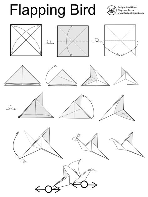 Flapping Bird Origami Origami Flapping Bird, Bird Origami, Flapping Bird, Fly Bird, Fly Paper, Wood Toys Plans, Origami Bird, Crane Bird, Easy Origami