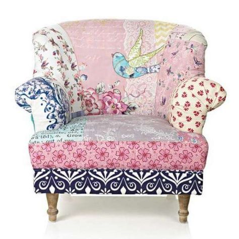 Patchwork Furniture, Kule Ting, Patchwork Chair, Muebles Living, Poltrona Vintage, Casa Vintage, Upholstered Chair, Funky Furniture, Modern Armchair