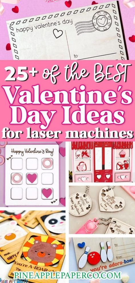 Laser Valentines Ideas For Kids, Valentine Laser Cut Ideas, Engraved Valentines Gifts, Valentines Treats, Fun Valentines Day Ideas, Homemade Valentines Day Cards, Valentine Gifts For Kids, Laser Projects, Valentine Crafts For Kids