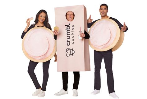 Cookie Halloween Costume, Cookie Halloween, Cookie Costume, Crumble Cookie, Cookies Branding, Crumbl Cookies, Box Costumes, Pink Cookies, Pink Frosting