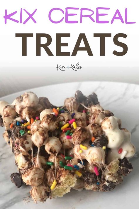 Kix Cereal Bars, Kix Cereal Marshmallow Treats, Recipes Using Kix Cereal, Kix Cereal Treats, Cereal Marshmallow Treats, Kix Cereal Recipes, Recipes Using Marshmallows, Cereal Desserts, Cereal Treat Recipes