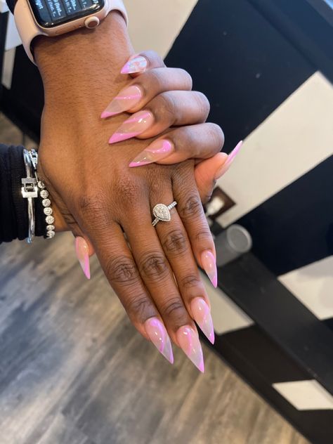 Short Sharp Acrylic Nails, Medium Stilleto Nails, Simple Stiletto Nails, Fat Fingers, Stilleto Nails Designs, Shape Nails, Tooth Gems, Tooth Gem, Transparent Nails