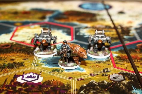 Scythe Board Game, Scythe Game, Custom Board Games, Rpg Board Games, Tabletop Games Miniatures, Board Games Diy, Tabletop Miniatures, Painted Miniatures, 40k Miniatures