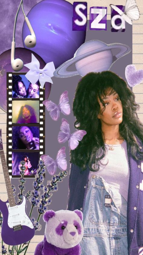 #SZA Sza Purple, Sza Aesthetic Wallpaper, Sza Wallpapers, Sza Collage Wallpaper, Sza Aesthetic, Middle School Dance, Sza Singer, Ipad Essentials, Wallpaper Purple