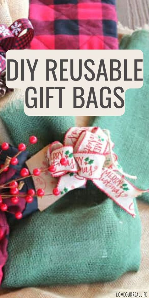 Sewing Christmas gifts. Cloth Wrapping, Reusable Wrapping Paper, Fabric Wrapping Paper, Sustainable Holiday, Gift Wrapping Tutorial, Eco Friendly Holiday, Gift Bags Diy, Gift Sack, Simple Sewing