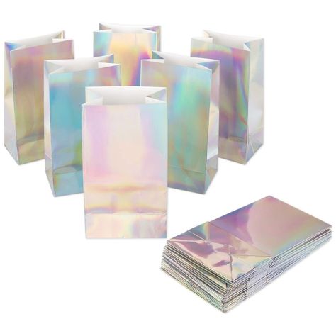 Holographic Party, Iridescent Decor, Iridescent Party, Desain Pantry, Thank You Bags, Holiday Favors, Travel Cubes, Gift Card Envelope, Gift Card Boxes