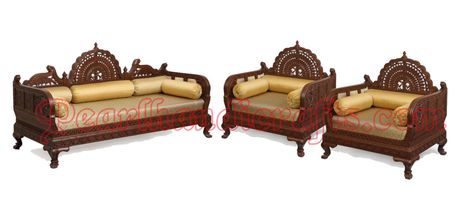 Carved Wooden Sofa, Diwan Set, Daybed Sets, Wooden Daybed, Contemporary Sectional Sofa, Luxury Sofa Design, Wooden Sofa Set Designs, Indian Home Interior, Teak Sofa