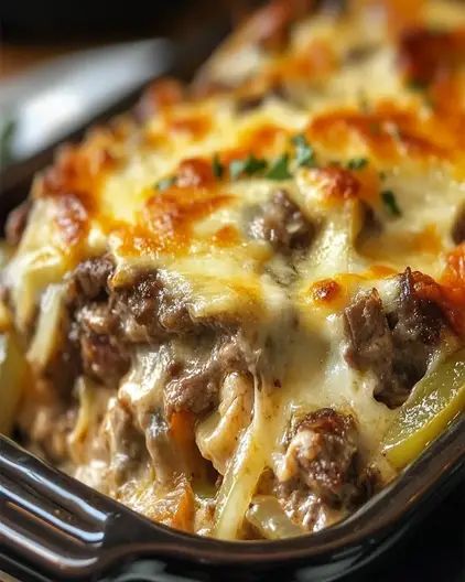 Cheesy Philly Cheesesteak Delight Recipe - optimal recipes Baked Philly Cheese Steak Casserole, Beef Risotto, Cheese Steak Casserole, Philadelphia Cheesesteak, Steak Casserole, Philly Cheese Steak Casserole, Cheese Steak, Philly Cheese, Philly Cheesesteak