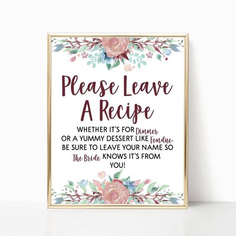 Wedding Shower Recipe Card Sign, Bridal Shower Sign In, Sports Baby Shower Theme, Bride Sign, Bridal Shower Sign, Bridal Shower Food, Bridal Shower Signs, Shower Sign, Engagement Party Wedding