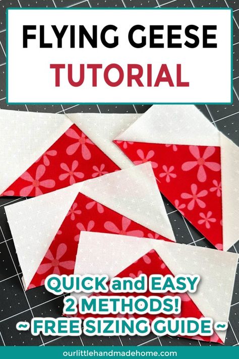 How to Make Flying Geese Quilt Blocks: Essential Building Blocks of Quilting | Our Little Handmade Home Easy Flying Geese Blocks, Quilt Diy Tutorial, Flying Geese Quilt Block, Quilt Diy, Quilt Techniques, Flying Geese Quilt, Quilting Blocks, Basic Quilt, Quilting Designs Patterns