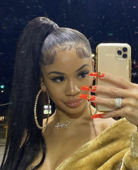 Saweetie Icy Grl, Icy Girl, Pretty Babe, Ponytail Styles, Baddie Hairstyles, Black Girls Hairstyles, Pretty Face, Pretty Woman, Cute Hairstyles