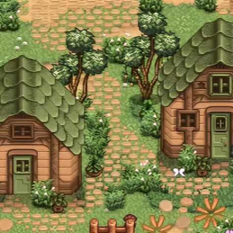 cén 🤍 on Instagram: "stardew valley 🐮🥬  a lil natural shed build.   can't wait to use more of the farmers market mod items, may whip something up with those next 👩‍🌾  mods ☆ hueless haven - desaturated map recolour ☆ natural farm buildings ☆ nano's decorative tree furniture ☆ h&w farmers market   preset °stardew valley° by me ♡   #cozy #cozygaming #gamer #gamergirl #gaming #farmingsim #farminggame #stardewvalley #stardew #pcgaming #pcgamer #concernedape #farminggame  #stardewvalleygame #stardewvalleyfarm #stardewvalley16 #meadowlandsfarm" Stardew Valley Tree Layout, Stardew Valley Tree Farm, Stardew Valley Farm Decor, Stardew Garden, Meadowlands Farm, Stardew Decoration, Shed Build, Stardew Farms, Farm Aesthetic