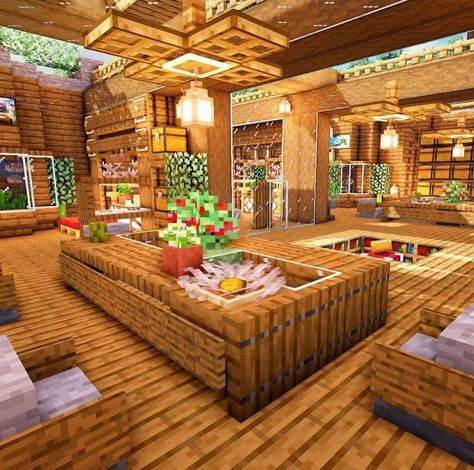 Minecraft builds and designs on Instagram: “Wow! Amazing interior😱 . Follow @minecraftbuildinggod  . Credit @sheepggmc” Door Ways Minecraft, Minecraft 70s House, Minecraft Llama Pen, Cute Simple Minecraft Houses, Minecraft Home Interior, Minecraft Interior Design Living Rooms, Minecraft Interior Design Ideas, Minecraft Hus, Mansion Minecraft