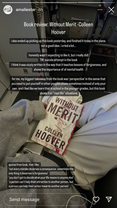 Without Merit Colleen Hoover, Merit Colleen Hoover, Without Merit, Good Anime To Watch, Top Books, Colleen Hoover, Book Review, Other People, Things To Think About