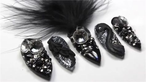 Swan Nail Art, Pride Nails, Feather Nails, Nail Looks, Style Nails, Nail Art Studio, Taraji P Henson, Sweater Nails, Bet Awards