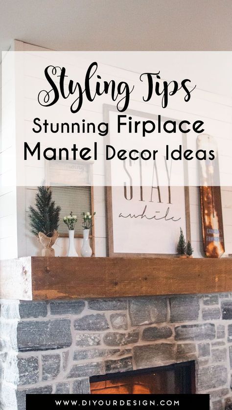 Here is 3 different technique that you need to keep in mind when you are decorating a fireplace. Use the accessories in your home and try to create different compositions on your fireplace mantel. #fireplacestyling #homedecor #fireplacemantel #styling What To Hang Over Fireplace Mantels, Mantel With Artwork, Mantle Decor With Large Picture, Mantle Decor Inspiration, Layered Mantel Decor, Transitional Mantel Decorating Ideas, Wall Art Over Fireplace Mantels, Cabin Fireplace Mantle Decor, Fireplace Mantel Styling