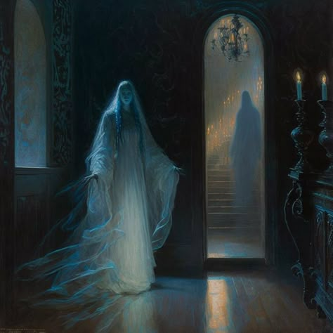 Photo by: The Phantom Painter/Instagram Old Manor, 다크 판타지, Gothic Horror, Arte Inspo, The Phantom, Victorian Art, Fantasy Aesthetic, A Ghost, Ethereal Art