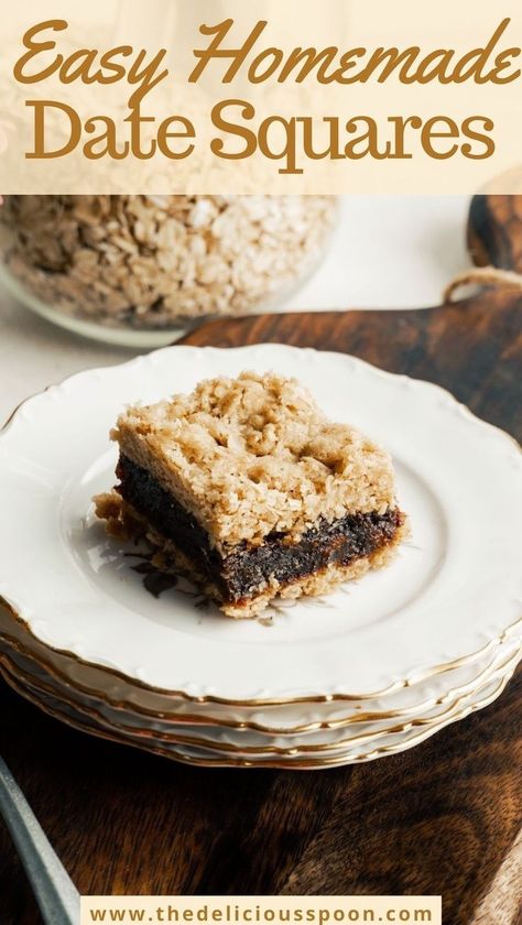 Embark on a delicious journey to Canada with these easy, old-fashioned date squares – a classic Canadian treat that's simply the best! 🍽✨ Crafting a batch of nostalgic goodness is a breeze, savoring the perfect blend of sweet dates and buttery goodness. Simple, timeless, and undeniably the best! Small Cookies Recipe, Oatmeal Date Bars, Cooking With Dates, Date Filling, Date Recipes Desserts, Date Slice, Oatmeal Crumble, Easter Fun Food, Easy Bar Recipes