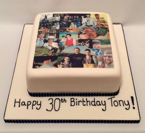 Collage Cake Ideas, Birthday Cake With Face Picture, Cake With Face Picture, Picture Cake Ideas Edible, Cakes With Pictures Printed On Them, Photo Cake Ideas Birthday, Picture Cakes Photo Edible, Cake With Picture On It, Birthday Cake With Picture