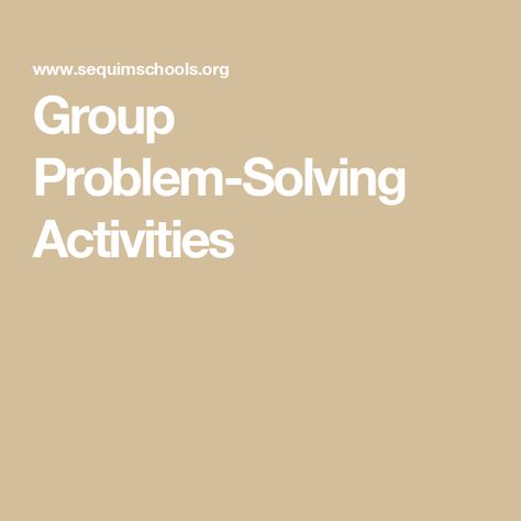 Group Problem-Solving Activities Team Problem Solving Activities, Problem Solution Activities, Creative Problem Solving Activities, Problem Solving Activities For Kids, Student Support Team, Harvest Art, Group Therapy Activities, Destination Imagination, Logic Problems