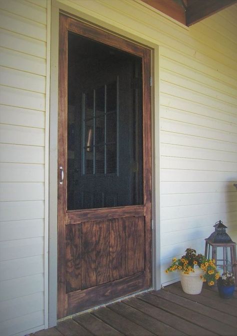 sturdy wood screen door Screen Door Diy, Metal Screen Doors, Sliding Screen Door, Craftsman Fireplace, Old Screen Doors, Wood Screen Door, Wooden Screen Door, Diy Screen Door, Sliding Screen Doors