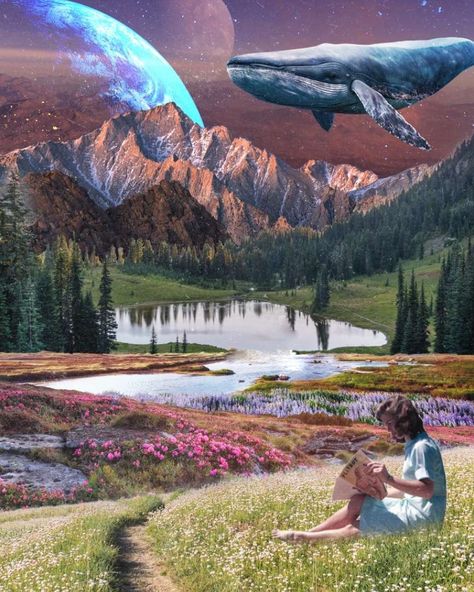 Surrealism Photography Landscape, Surreal Composite Photography, Surreal Art Space, Surreal World Art, Surreal Art Digital, Surreal Art Collage, Collage Nature Art, Landscape Photo Collage, Dream Scape Art