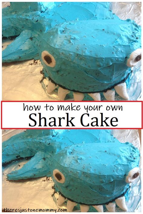 how to make a shark shaped cake #cake #sharks #birthdaycake #kidsbirthday #birthdayparties #kidsbirthdayparties How To Make A Shark Cake, Shark Cakes For Kids Boys, Shark Cakes For Kids, Pull Apart Cakes, Kids Chocolate Cake, Shark Science, Shark Cakes, Jawsome Shark, Kasey Trenum