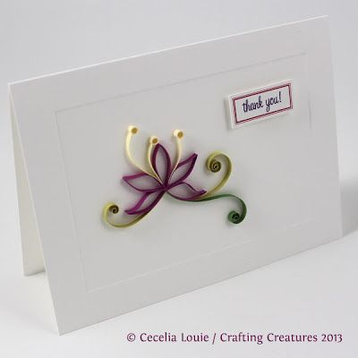 Paper Zen: Quilled Thank You Cards (8 of 8) Neli Quilling, Paper Quilling Tutorial, Paper Quilling For Beginners, Arte Quilling, Paper Quilling Flowers, Paper Quilling Cards, Cards Simple, Paper Quilling Patterns, Quilled Creations