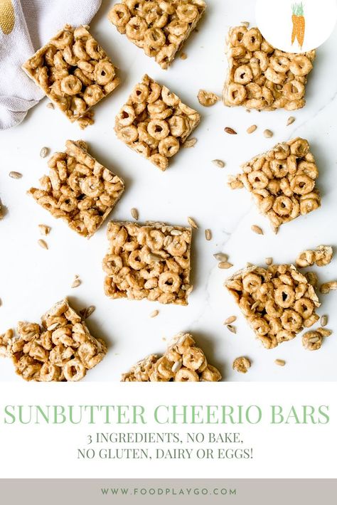 SunButter Cheerio Bars Cereal Bars Nut Free, School Friendly Snacks Nut Free, Nut Allergy Snacks For Kids, Nut Free Cereal Bars, Homemade School Snacks Nut Free, School Safe Snacks Nut Free, No Dairy Snacks, Nut Free School Snacks, September Snacks