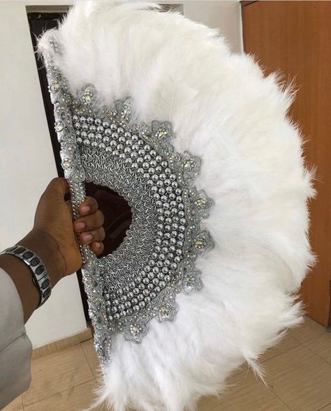 Bridal feather clutch hand fan | Etsy Pretty Fans, Bridal Hand Fan, Smudge Fans, Feather Hand Fan, Feather Clutch, Bridal Fan, Somali Wedding, Bride Tribe Shirt, Wedding Fan