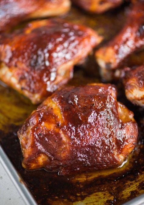 Oven baked BBQ chicken Bbq Chicken In Oven, Oven Barbeque Chicken, Baked Barbeque Chicken, Barbeque Chicken Recipes, Chicken In Oven, Baked Bbq Chicken Thighs, Baked Bbq Chicken Recipes, Oven Bbq Chicken, Oven Baked Bbq Chicken