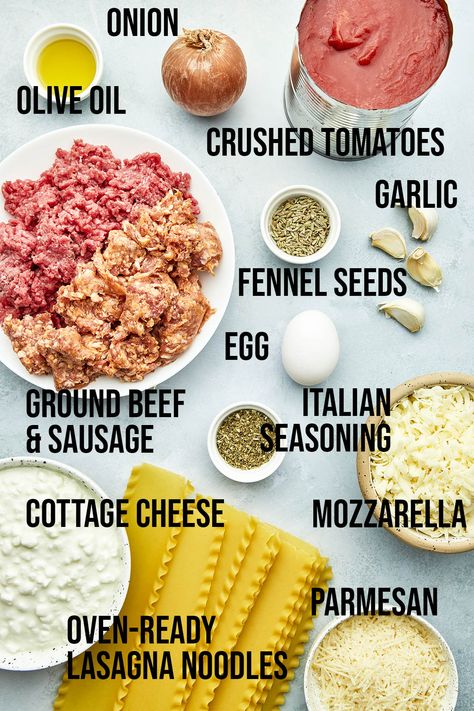 Dutch Oven Lasagna, Ground Beef Seasoning, Oven Ready Lasagna, Canning Crushed Tomatoes, Mild Italian Sausage, Bechamel Sauce, No Noodle Lasagna, Crushed Tomatoes, Italian Sausage