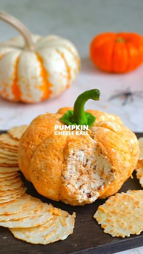 Halloween Cheese Ball, Pumpkin Cheese Ball, Paprika Recipes, Friendsgiving Food, Shredded Cheddar Cheese, Soften Cream Cheese, Bacon Bits, Bakers Twine, More Recipes