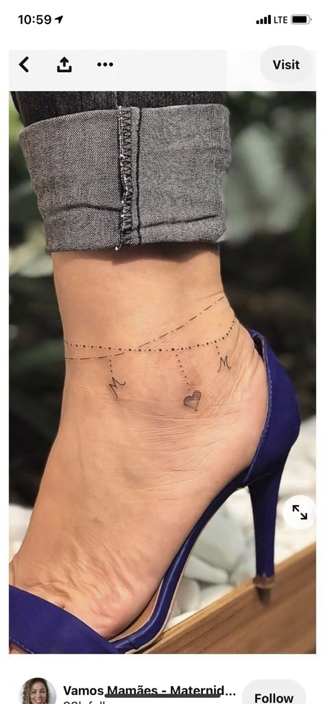 Female Ankle Tattoos, Ankle Tattoos For Women Anklet, Feather Tattoo Ankle, Anklet Tattoos For Women, Classy Tattoos For Women, Bracelet Tattoos, Tato Flash, Wrist Bracelet Tattoo, Ankle Bracelet Tattoo