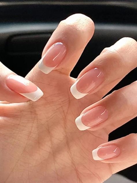 Free Returns ✓ Free Shipping✓. Instantly Upgrade Your Look with 24pcs Long Square French Jelly Pink Fake Nail With Milk White Edge Decal, Press-On Manicure, Gel Nail Kit French Tip Press On Nails- Press On Nails at SHEIN. French Coffin Acrylic Nails, Classic French Tip, Glossy Nails, Square French, Long Natural Nails, Manicure Gel, Gel Nail Kit, Casual Nails, Nail Supplies