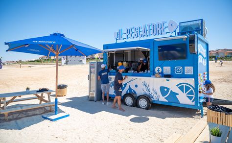 Food Truck Psd Projects | Photos, videos, logos, illustrations and branding on Behance Beach Food Truck Ideas, Tropical Food Truck Design, Seafood Truck Design, Seafood Food Truck, Beach Food Truck, Beach Theme Food, Nautical Food, Beach Truck, Seafood Shop